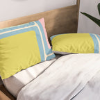 Minimal Geometrics Baby Blue Pink Lime Pastel Pattern Pillow Sham Gallery Image 2