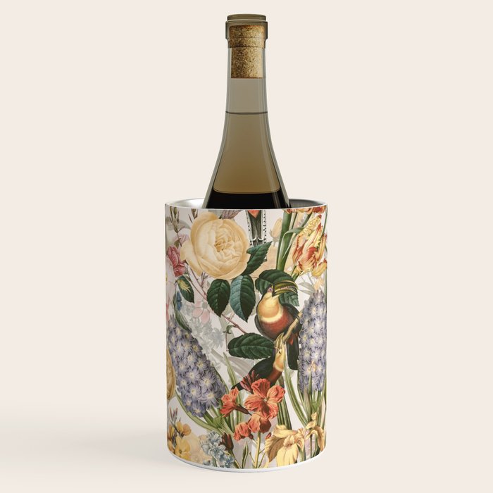 Vintage Tropical Flower And Bird Garden Wine Chiller Gallery Image 2