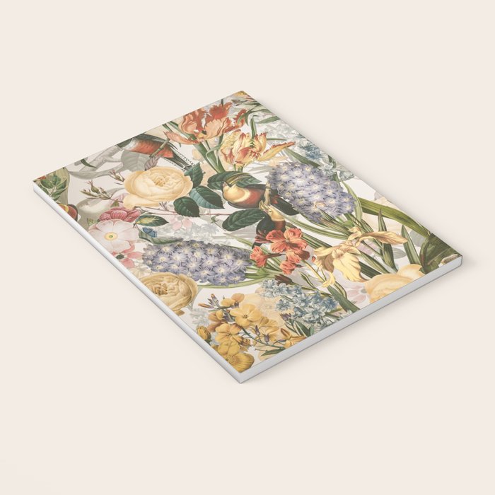 Vintage Tropical Flower And Bird Garden Notebook Gallery Image 3