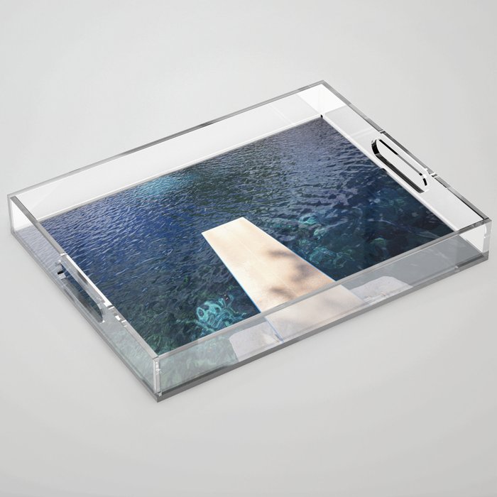 Large Pool Wall Art x Balmorhea State Park Print x West Texas Photography Acrylic Tray Gallery Image 1