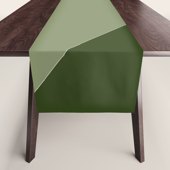 Pine Moss Sage Diagonal  Table Runner Gallery Image 1
