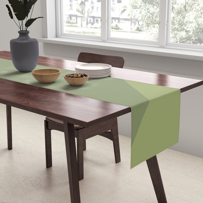 Pine Moss Sage Diagonal  Table Runner Gallery Image 2
