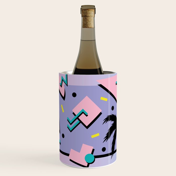Memphis Pattern 25 - Miami Vice / 80s Retro / Palm Tree Wine Chiller Gallery Image 1