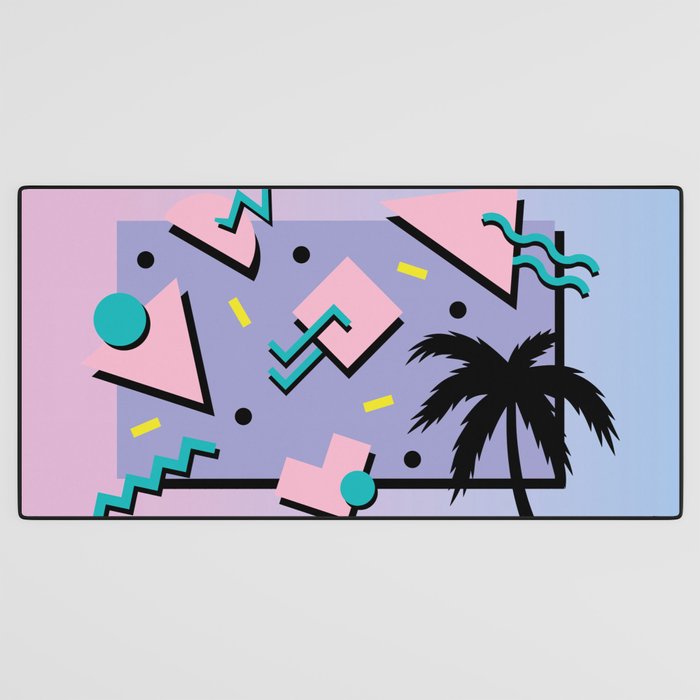 Memphis Pattern 25 - Miami Vice / 80s Retro / Palm Tree Desk Mat Gallery Image 3