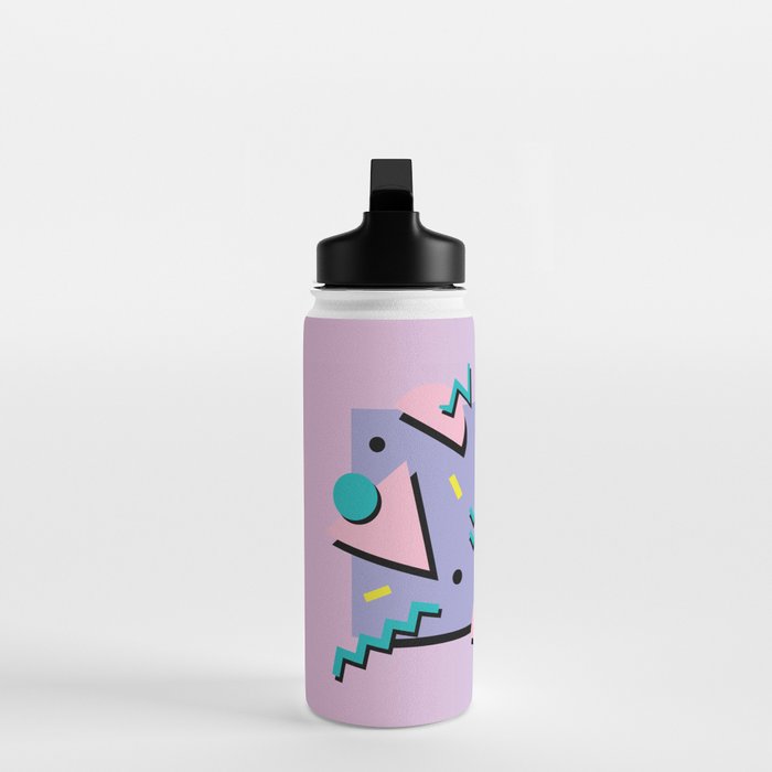 Memphis Pattern 25 - Miami Vice / 80s Retro / Palm Tree Water Bottle Gallery Image 3