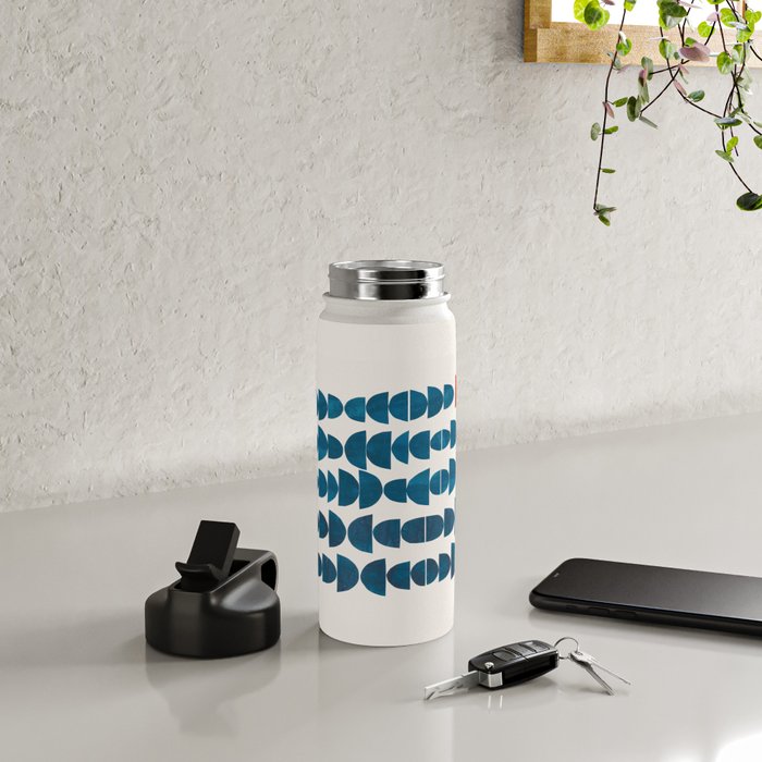 Teal Jewels Minimalist Minimal Abstract Mid Century Modern Paper Collage Shapes Water Bottle Gallery Image 4