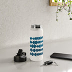 Teal Jewels Minimalist Minimal Abstract Mid Century Modern Paper Collage Shapes Water Bottle Gallery Image 4
