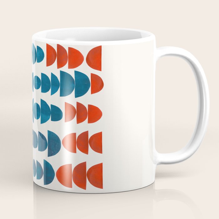 Teal Jewels Minimalist Minimal Abstract Mid Century Modern Paper Collage Shapes Coffee Mug Gallery Image 1