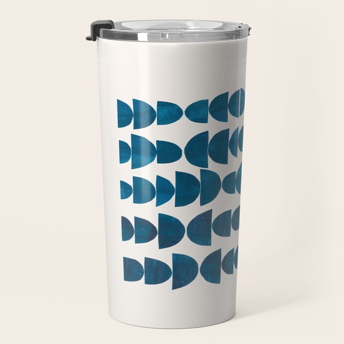 Teal Jewels Minimalist Minimal Abstract Mid Century Modern Paper Collage Shapes Travel Mug Gallery Image 3