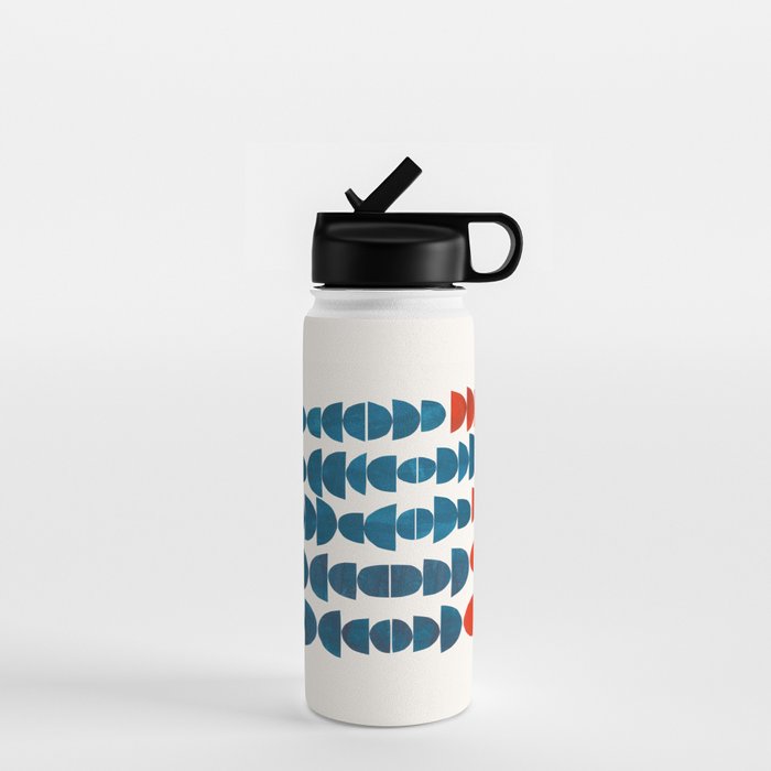 Teal Jewels Minimalist Minimal Abstract Mid Century Modern Paper Collage Shapes Water Bottle Gallery Image 1