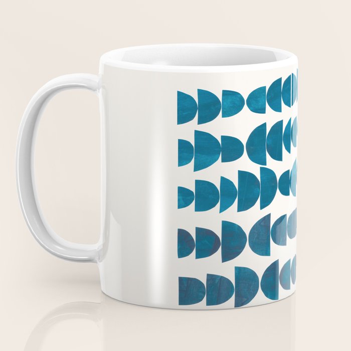 Teal Jewels Minimalist Minimal Abstract Mid Century Modern Paper Collage Shapes Coffee Mug Gallery Image 3