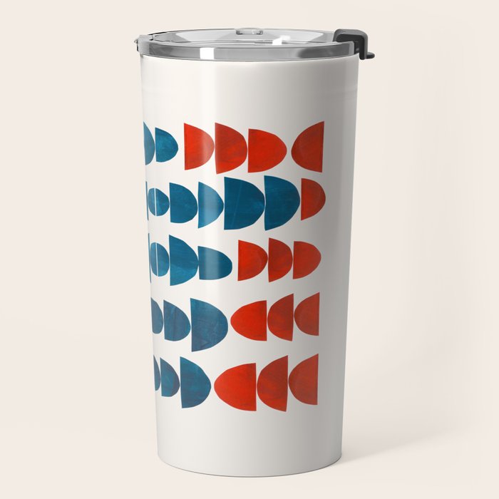 Teal Jewels Minimalist Minimal Abstract Mid Century Modern Paper Collage Shapes Travel Mug Gallery Image 2