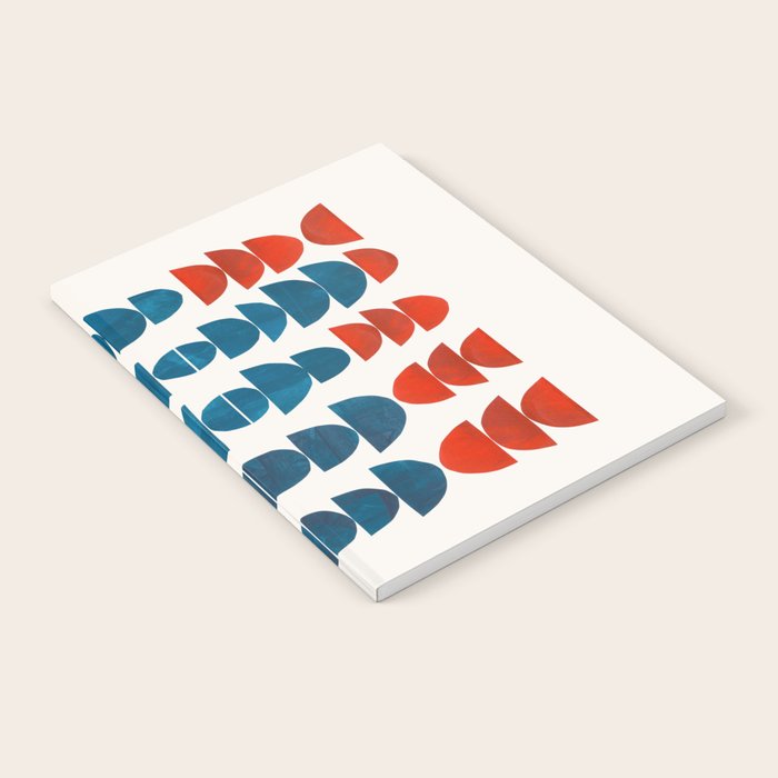 Teal Jewels Minimalist Minimal Abstract Mid Century Modern Paper Collage Shapes Notebook Gallery Image 2