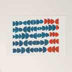 Teal Jewels Minimalist Minimal Abstract Mid Century Modern Paper Collage Shapes Welcome Mat Gallery Image 1