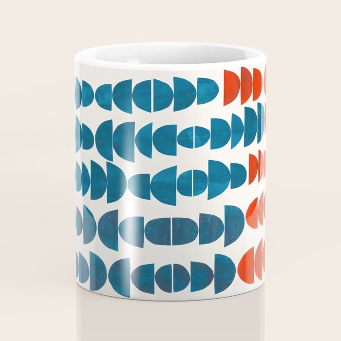 Teal Jewels Minimalist Minimal Abstract Mid Century Modern Paper Collage Shapes Coffee Mug Gallery Image 4