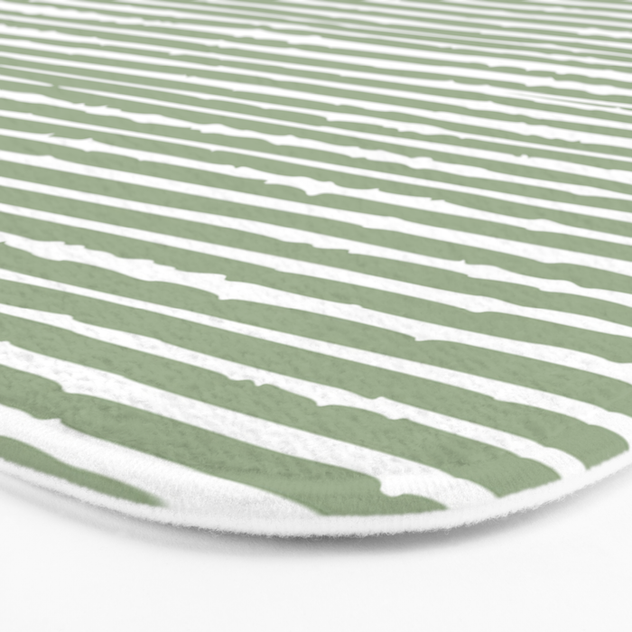 Abstract Stripes, Sage Green, Boho Wall Art Bath Mat Gallery Image 3