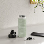 Abstract Stripes, Sage Green, Boho Wall Art Water Bottle Gallery Image 4