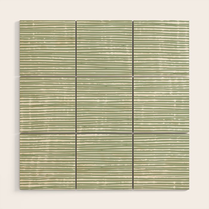 Abstract Stripes, Sage Green, Boho Wall Art Wood Wall Art Gallery Image 1
