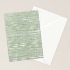 Abstract Stripes, Sage Green, Boho Wall Art Stationery Card Gallery Image 2