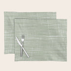 Abstract Stripes, Sage Green, Boho Wall Art Placemat Gallery Image 1
