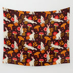 Bunnies and Shrooms Pattern Wall Tapestry Gallery Image 4