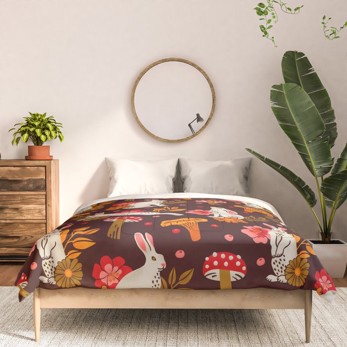Bunnies and Shrooms Pattern Comforter Gallery Image 3