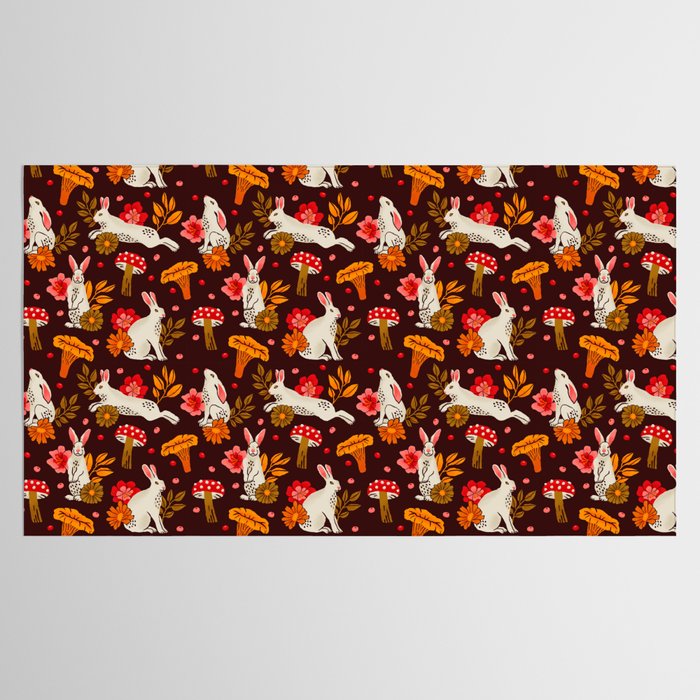 Bunnies and Shrooms Pattern Tablecloth Gallery Image 2