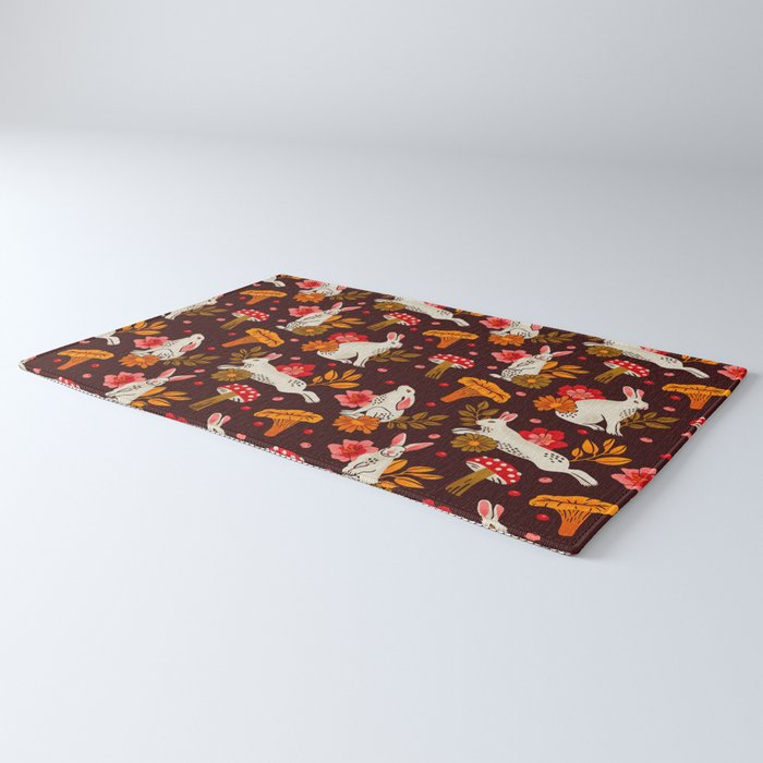 Bunnies and Shrooms Pattern Rug Gallery Image 3