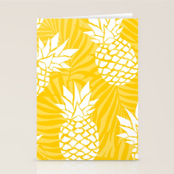 Bright Yellow, Summer, Pineapple Art Stationery Card Gallery Image 2