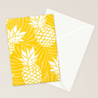 Bright Yellow, Summer, Pineapple Art Stationery Card Gallery Image 2
