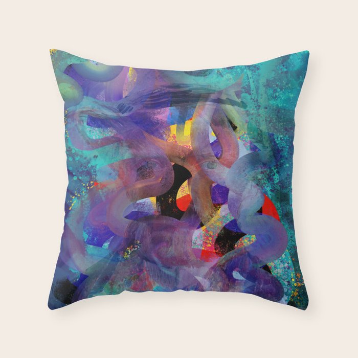 Where is Vincent ? Abstract 3D Mystic Art Throw Pillow Gallery Image 6