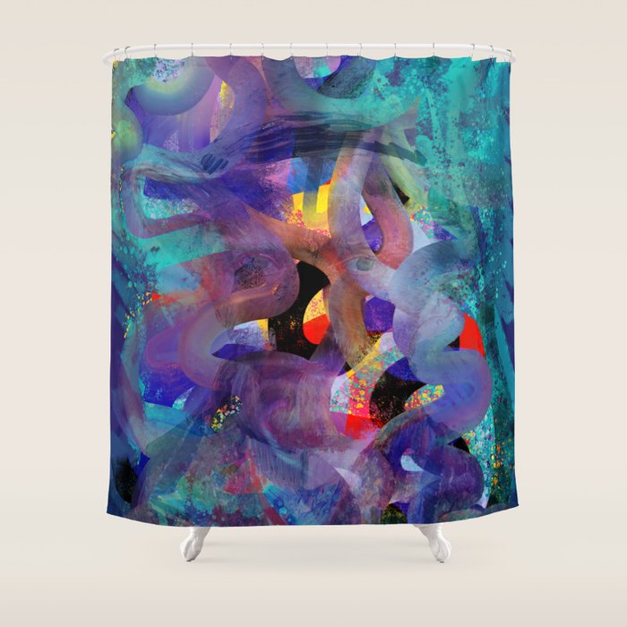 Where is Vincent ? Abstract 3D Mystic Art Shower Curtain Gallery Image 1