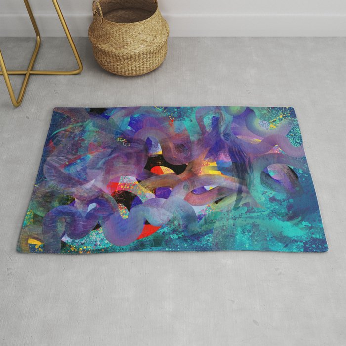 Where is Vincent ? Abstract 3D Mystic Art Rug Gallery Image 1