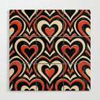 Sweethearts - red, black, and cream Wood Wall Art Gallery Image 1
