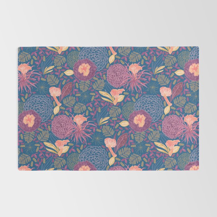 Forest Full of Wild Mushrooms in Navy Blue & Peach Rug Gallery Image 2