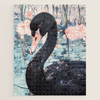 Black Swan Watercolor Jigsaw Puzzle Gallery Image 1