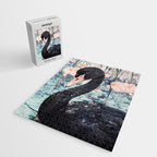 Black Swan Watercolor Jigsaw Puzzle Gallery Image 2