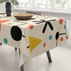 Retro Atomic Abstract Geometric Starburst Pattern Tablecloth Gallery Image 3