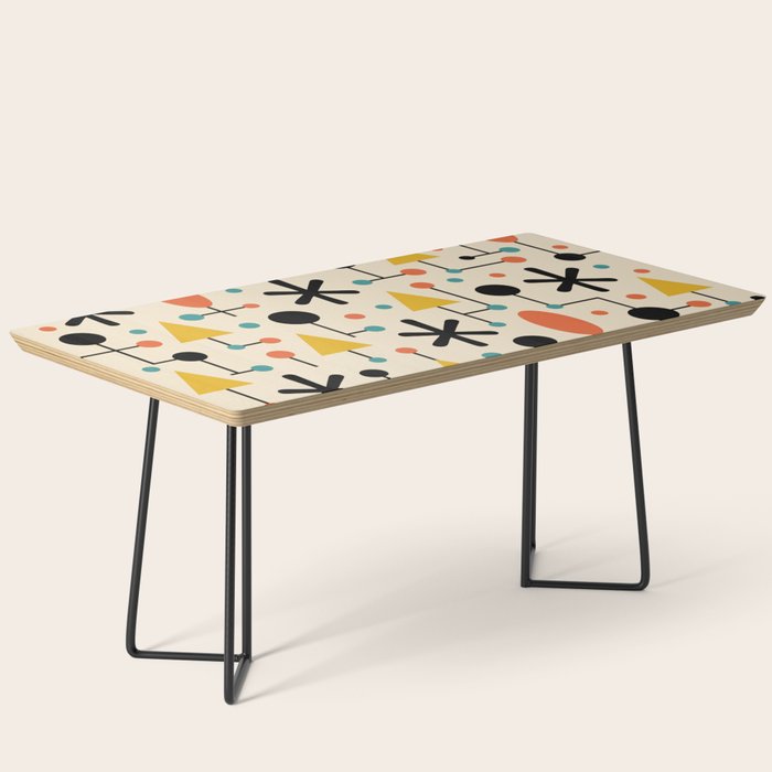 Retro Atomic Abstract Geometric Starburst Pattern Coffee Table Gallery Image 1