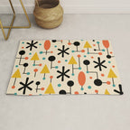 Retro Atomic Abstract Geometric Starburst Pattern Rug Gallery Image 1