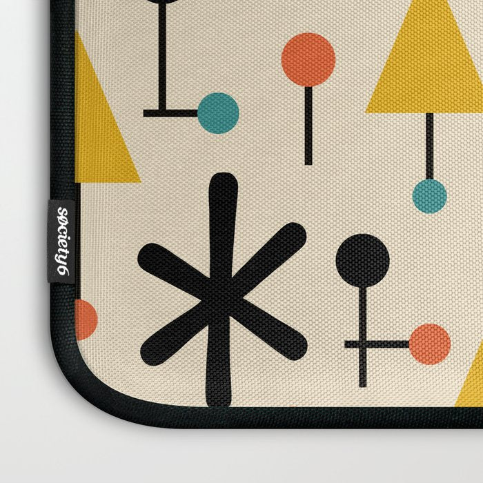 Retro Atomic Abstract Geometric Starburst Pattern Laptop Sleeve Gallery Image 3