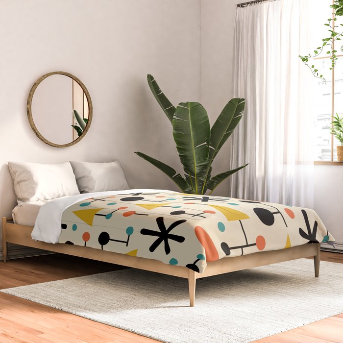 Retro Atomic Abstract Geometric Starburst Pattern Comforter Gallery Image 2