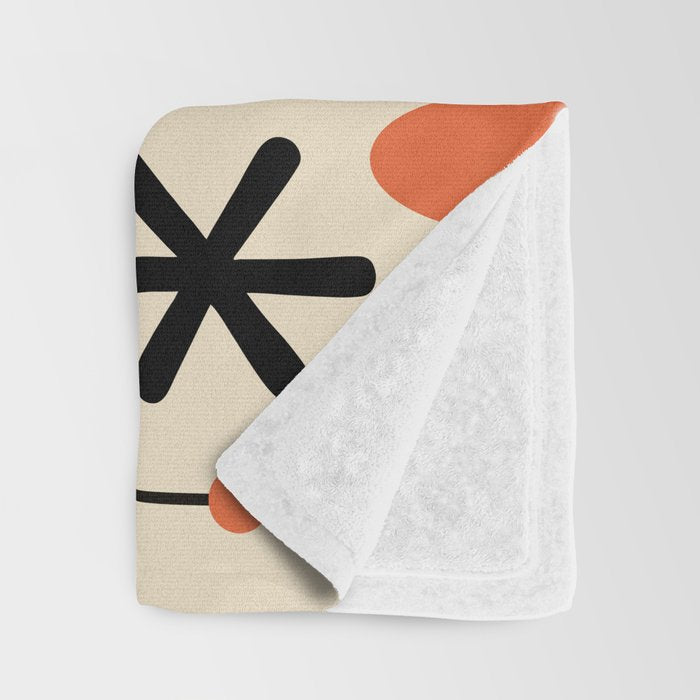 Retro Atomic Abstract Geometric Starburst Pattern Throw Blanket Gallery Image 3