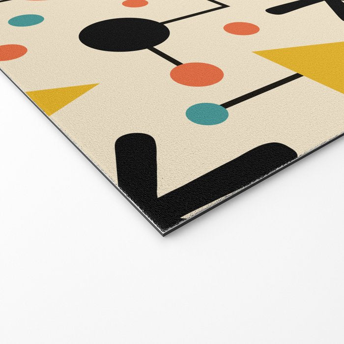 Retro Atomic Abstract Geometric Starburst Pattern Welcome Mat Gallery Image 2