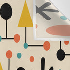 Retro Atomic Abstract Geometric Starburst Pattern Wall Tapestry Gallery Image 3
