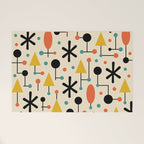 Retro Atomic Abstract Geometric Starburst Pattern Welcome Mat Gallery Image 1