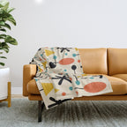 Retro Atomic Abstract Geometric Starburst Pattern Throw Blanket Gallery Image 1