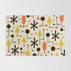 Retro Atomic Abstract Geometric Starburst Pattern Rug Gallery Image 2