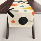 Retro Atomic Abstract Geometric Starburst Pattern Table Runner Gallery Image 1
