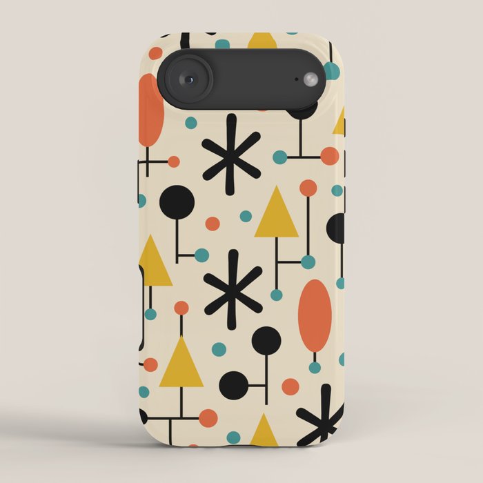 Retro Atomic Abstract Geometric Starburst Pattern iPhone Case Gallery Image 2